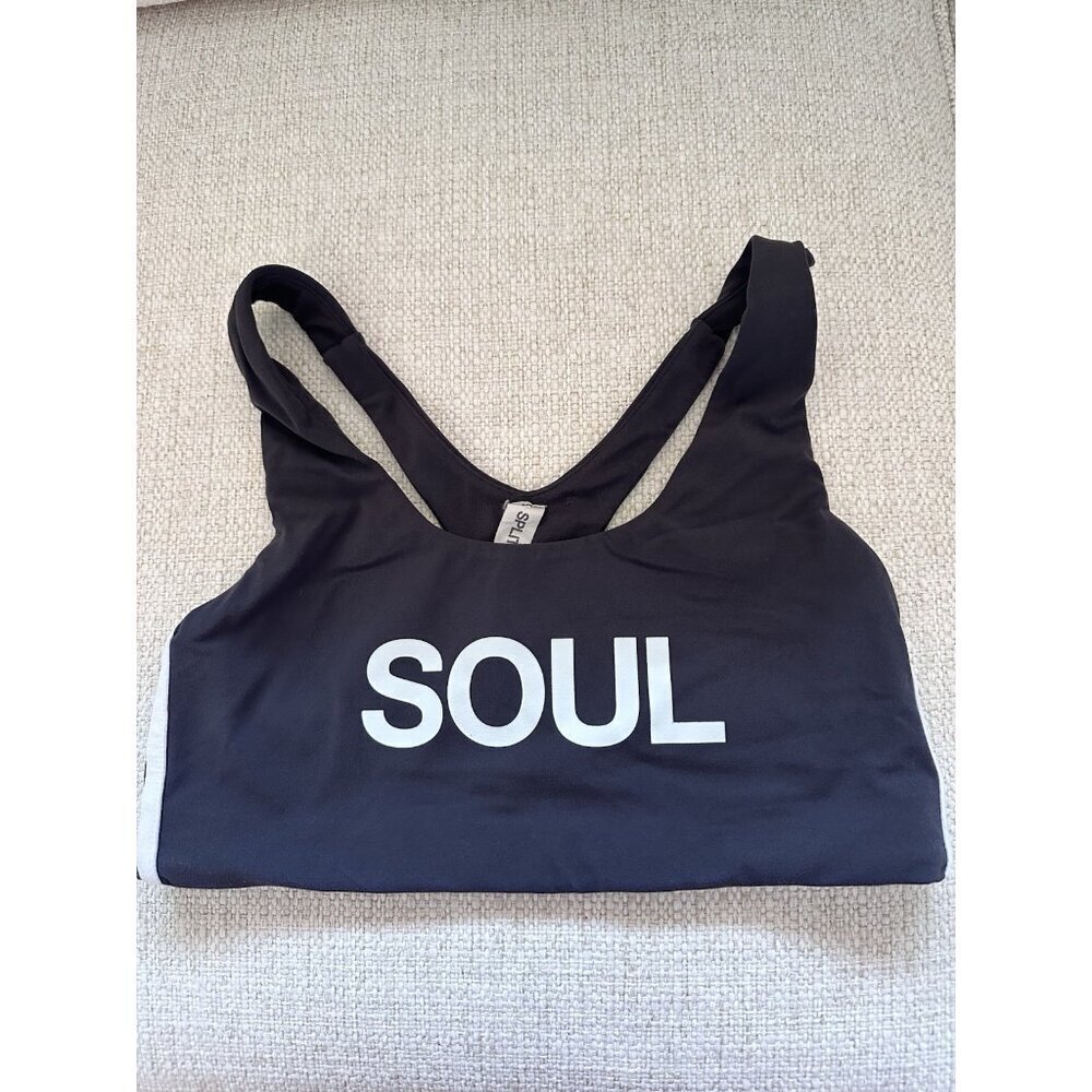 Split59 Women's Sports Gym Bra Crop Gym Top Size S Gray Elastic Waistband